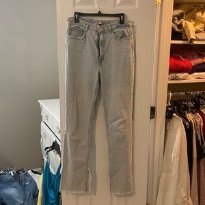 Zara hi-rise light wash wide leg jeans